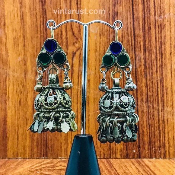 Antique Jhumka Earrings with Traditional Design - Picture 6 of 10